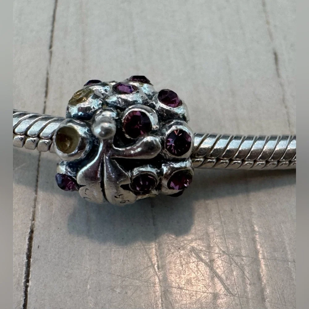 Biagi/Pandora 925 Sterling Silver Snake Bracelet with Vintage Charms - Picture 14 of 15